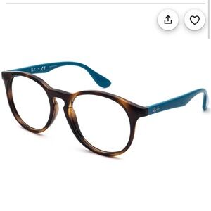 RAY-BAN Junior Eyeglasses RB 1554 3728 Tortoise/Blue Round Frame 48 16 130 Kids